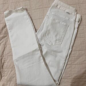 MOTHER Women's White Skinny Jeans
